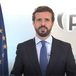 El presidente del PP, Pablo Casado. EUROPA PRESS