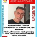 SOS Desaparecidos ha tenido que difundir un nuevo cartel para buscar a Agustín por Madrid tras haberle localizado en Perú hace un mes