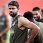 Diego Costa en un entrenamiento con el Atlético de Madrid.