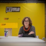 La integrante de la lista de la CUP por Barcelona para las elecciones catalanas, Eulàlia Reguant, durante una entrevista con Europa Press.