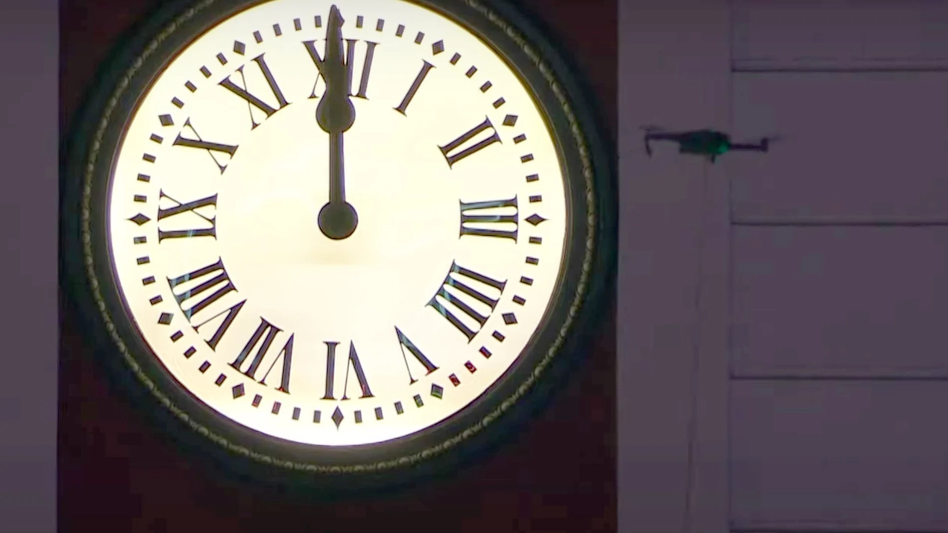 Imagen del dron que se pudo ver durante la retransmisión de las Campanadas