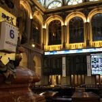 Vista del interior de la Bolsa de Madrid, este día de Reyes
