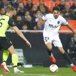 Rubén Sobrino con el Valencia.