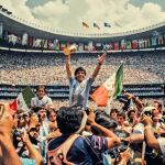 Fotografía de Diego Maradona en México '86 que pasó a la historia.