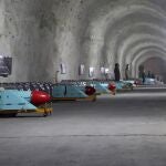 Imagen publicada por Sepahnews, el sitio web de la Guardia Revolucionaria Iraní, que muestra misiles durante la inauguración de una nueva base militar en un lugar no revelado en el Golfo Pérsico en Irán.