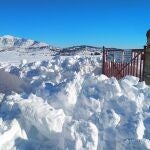 Entrada de una finca colapsada por la nieve de 'Filomena' 