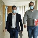 El secretario general del PSOECyL y portavoz en las Cortes, Luis Tudanca, comparece ante los medios tras las reuniones (online) que a lo largo de la mañana mantiene con representantes del sector de la hostelería, del comercio y de las instalaciones deportivas