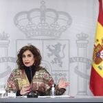 La ministra portavoz y de Hacienda, María Jesús Montero