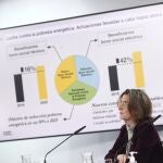La vicepresidenta cuarta y ministra de Transición Ecológica y Reto Demográfico, Teresa Ribera, durante una rueda de prensa convocada ante los medios posterior al Consejo de Ministros, en Madrid, a 19 de enero de 2021