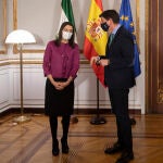 La presidenta de Ciudadanos (Cs), Inés Arrimadas, junto al vicepresidente de la Junta, Juan Marín, el pasado miércoles en San Telmo