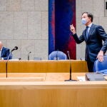 el primer ministro en funciones, Mark Rutte, ayer en el Parlamento