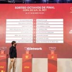Celebración del sorteo de los octavos de final de la Copa del Rey hoy en la sede de la RFEF. EFE/RFEF/ Pedro Gonzalez