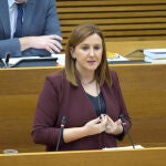La portavoz del grupo municipal Popular, María José Catalá, durante una intervención en Les Corts