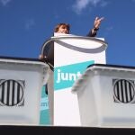 La candidata de Junts a las elecciones catalanas, Laura Borràs, durante un acto electoral de Junts per Cat (JxCat) en Barcelona.