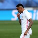 Militao, en el momento de la expulsión ante el Levante