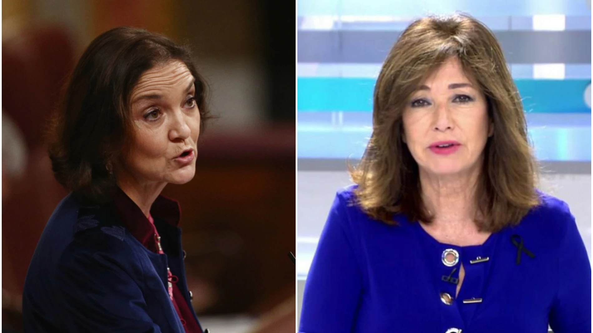 La ministra de Industria, Comercio y Turismo, Reyes Maroto, y la periodista Ana Rosa Quintana