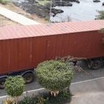 Camión en el que llegó el material a Cabo Verde