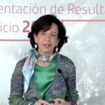 La presidenta del Santander, Ana Botín, en la presentación de resultados 2020.
