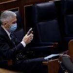 El ministro del Interior, Fernando Grande-Marlaska, durante la primera sesión de control al Gobierno en el Congreso