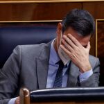 El presidente del Gobierno, Pedro Sánchez, durante la sesión de control al Gobierno