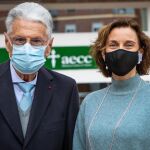 El vicepresidente de la AECC en la Comunitat Valenciana, Antonio Llombart, y la gerente, Helena Alloza
