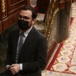 El ministro de Consumo, Alberto Garzón, durante una sesión plenaria en el Congreso de los Diputado