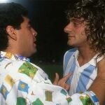 Diego Armando Maradona y Claudio 'El Turco' García.