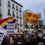 Concentración para protestar por la decisión de la Audiencia Nacional de encarcelar al rapero Pablo Hásel
