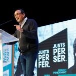 El exconseller Josep Rull durante el acto de campaña de JxCat celebrado este sábado en Igualada.
