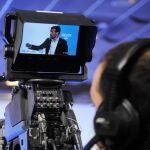El presidente del Partido Popular, Pablo Casado interviene durante un acto central de campaña electoral en L'Hospitalet de Llobregat en Barcelona