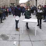 Los hosteleros de Castilla y León se suman a las protestas convocadas por Hostelería de España, en coordinación con las asociaciones provinciales que la forman, bajo el lema 'Nos hacen pagar los platos rotos'.Ávila, 09-02-2021Foto: Ricardo Muñoz