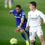 Sergio Arribas con el Real Madrid frente al Getafe.
