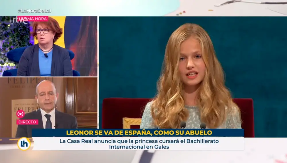 El rotulista de TVE puso un texto " Leonor se va del país como su abuelo"