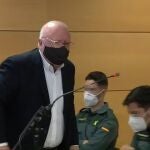Captura de video de la señal institucional del TSJ, durante la declaración del excomisario José Villarejo durante el juicio por calumnias contra el CNI