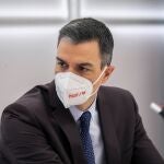 Pedro Sánchez durante la reunión de la Ejecutiva del PSOE