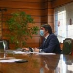 El consejero de Medio Ambiente de Castilla y León, Juan Carlos Suárez-Quiñones, durante la última Conferencia Sectorial