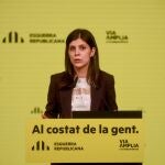 La secretaria general adjunta y portavoz de ERC, Marta Vilalta, en rueda de prensa telemática