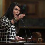 La portavoz parlamentaria de Vox, Macarena Olona, durante una intervención en el Congreso de los Diputados