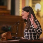 La portavoz de VOX en el Congreso, Macarena Olona, interviene en una sesión plenaria en el Congreso de los Diputados. Europa Press