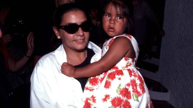 LA CANTANTE MARIA DEL MONTE CON CHABELITA PANTOJA EN MALAGAJX/ © KORPA9/08/98 MALAGA