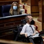 Pablo Echenique, portavoz de Unidas Podemos, el pasado jueves en el Congreso