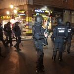 Policía Nacional este sábado en el centro de Granada capital en una nueva protesta convocada a través de redes sociales contra "la represión y la impunidad policial"