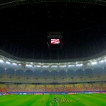 Los jugadores del Atlético entrenan en el Estadio Nacional de Bucarest, donde juega como local ante el Chelsea