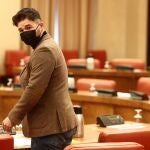 El portavoz de ERC en el Congreso, Gabriel Rufián, a su llegada a una reunión de la Junta de Portavoces en el Congreso de los Diputados