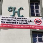 Segunda pancarta de los "okupas" de la antigua harinera de Valladolid