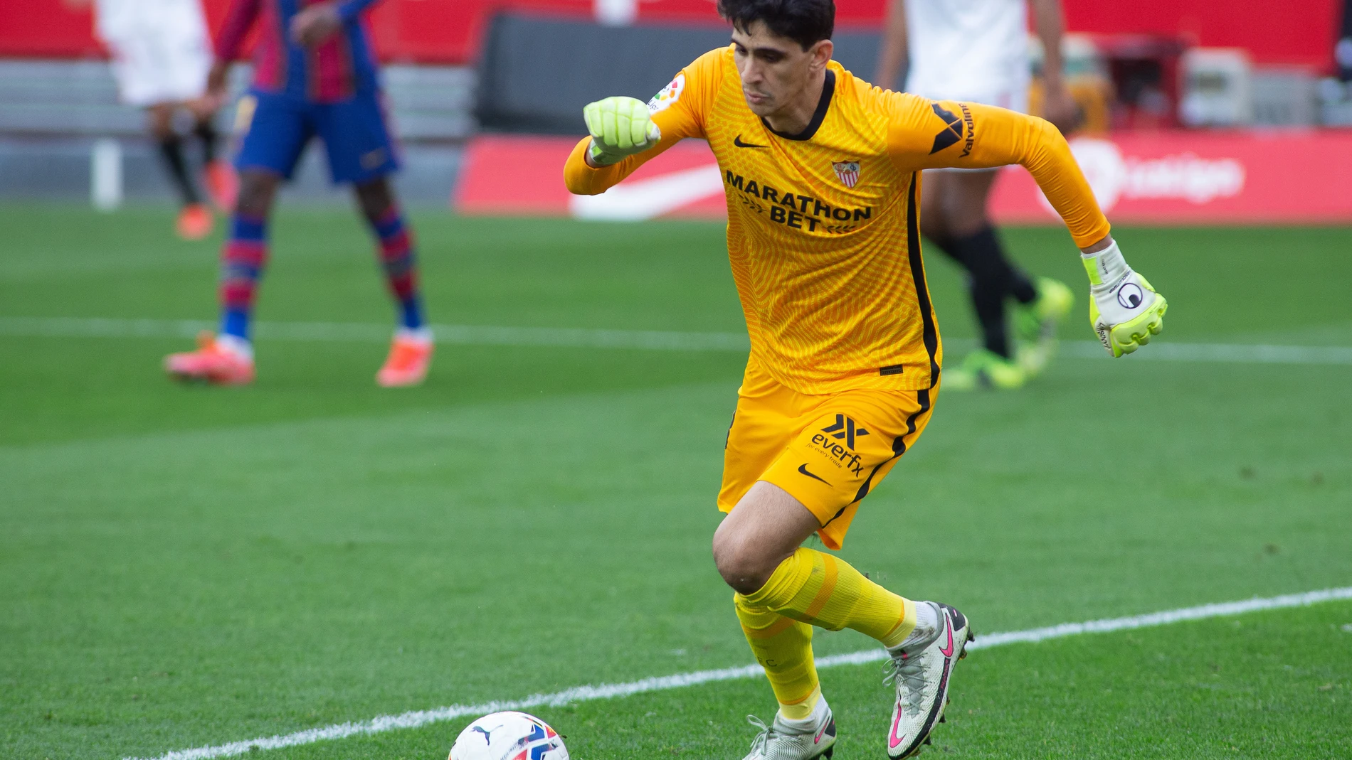 Yassine Bounou "Bono" of Sevilla during LaLiga, football match played between Sevilla Futbol Club and Futbol Club Barcelona at Ramon Sanchez Pizjuan Stadium on February 27, 2021 in Sevilla, Spain.AFP7 27/02/2021 ONLY FOR USE IN SPAIN