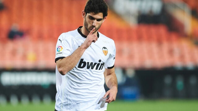 Gonçalo Guedes con el Valencia.