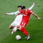 Marcos Acuña con el Sevilla.