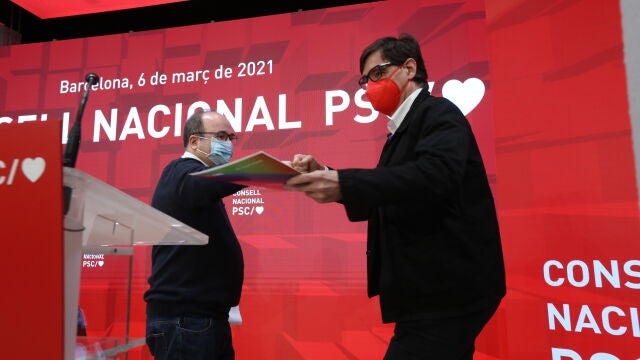 Miquel Iceta y Salvador Illa en el Consejo Nacional