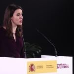 La ministra de Igualdad, Irene Montero, interviene en el acto institucional con motivo del 8 de marzo